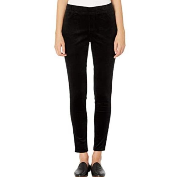 Eileen Fisher black corduroy skinny pull on pants - Picture 1 of 4